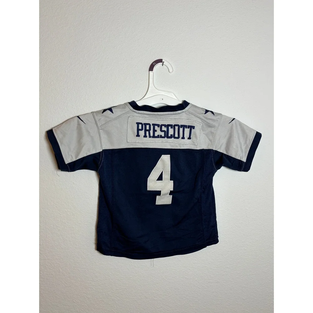 Nike Dallas Cowboys Dak Prescott Jersey Toddler Size 4/5 Navy Blue Silver NFL